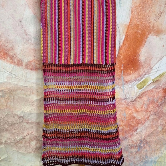 Free People Sunrise Bali Crochet Maxi Skirt Size XL - Picture 6 of 7
